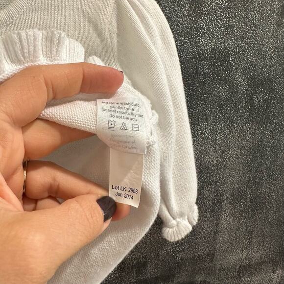 Kissy Kissy White Knit Cardigan, VGUC, Sz 6-9mo (AA) - Picture 3 of 6